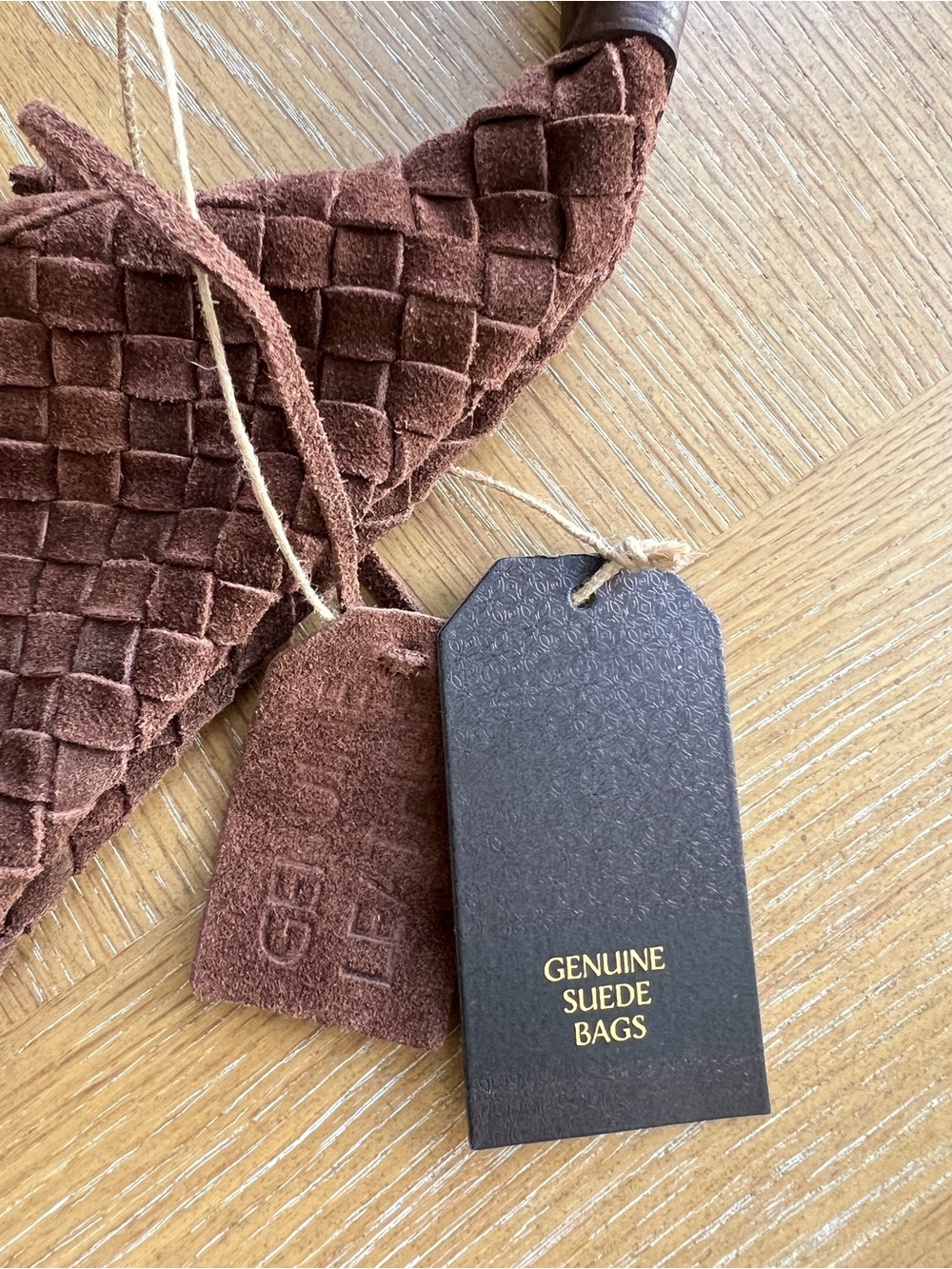 Woven Suede Hobo Shoulder Bag in Brown - Picture 2 of 4